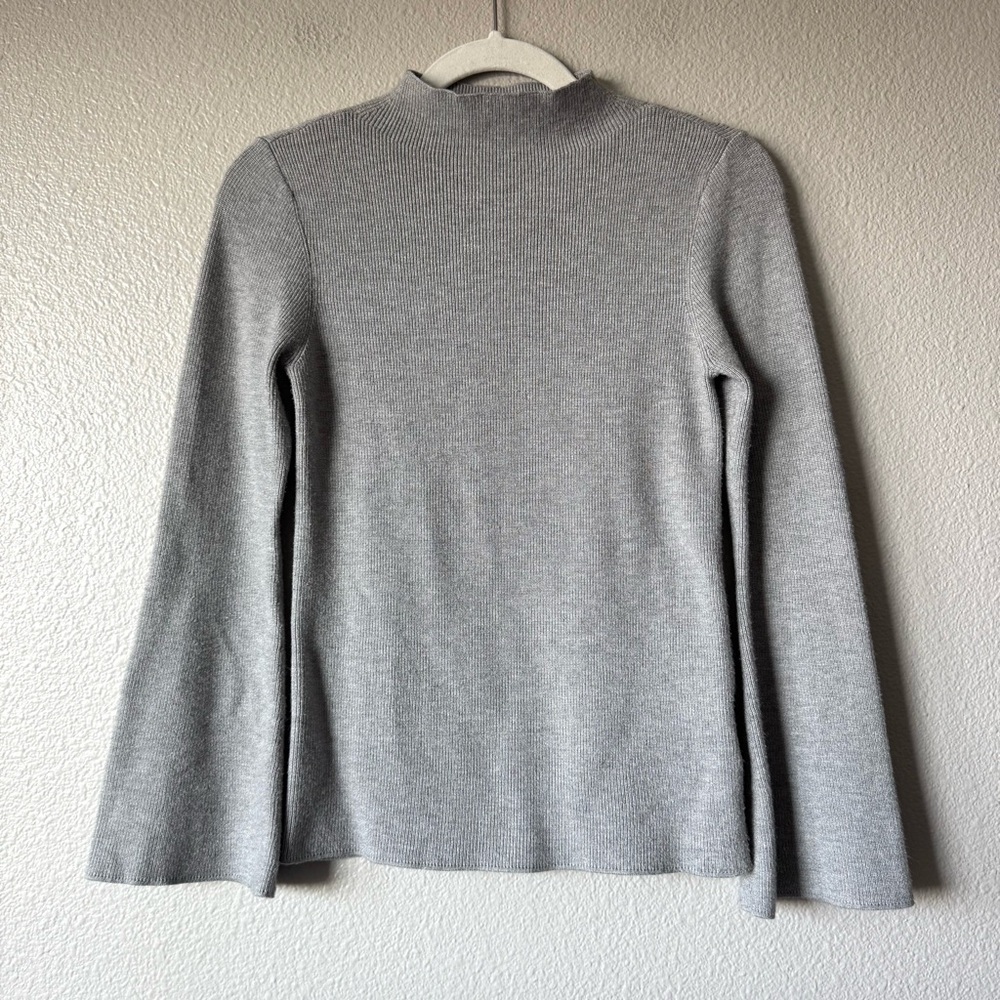 Anne Klein Long Flare Sleeve Top Mock Neck